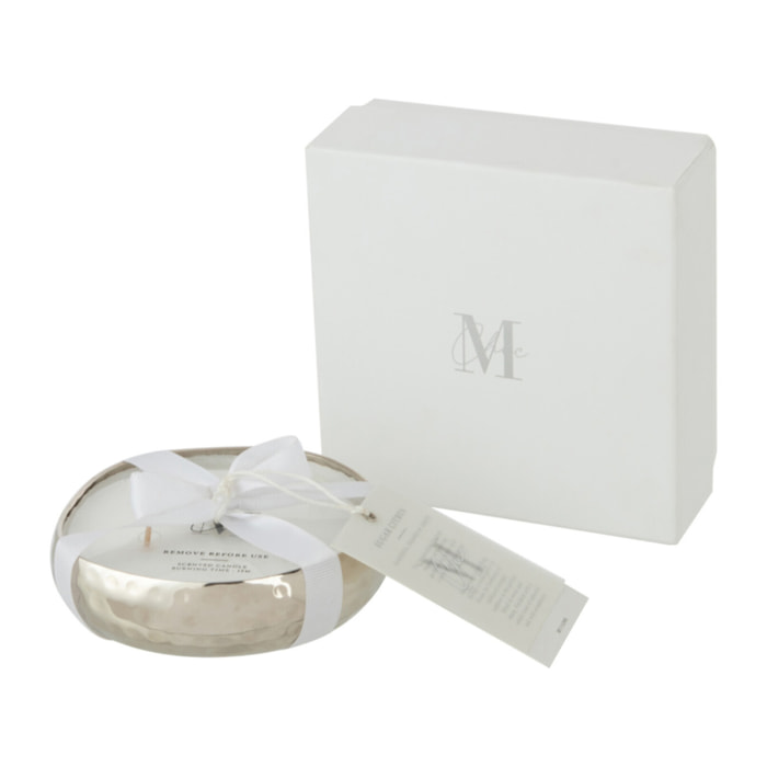 J-Line bougie parfumée M-Chic - Sugar Citrus - métal - argent - small - 18H