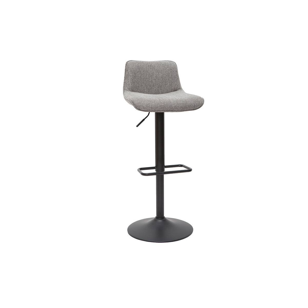 Tabourets de bar réglables pivotants 360° en tissu effet velours texturé gris et métal (lot de 2) BOOST