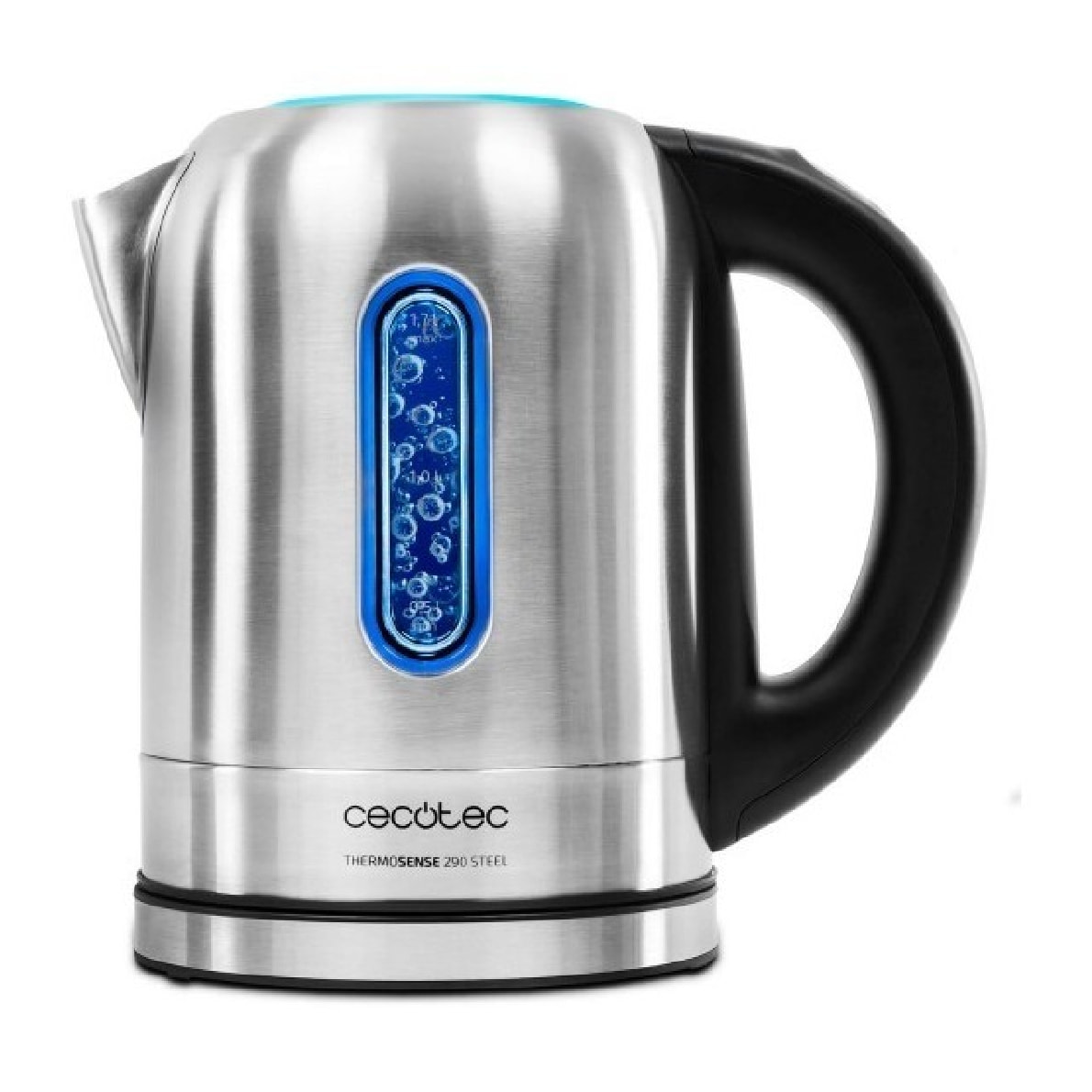 Cecotec Bouilloire Électrique ThermoSense 290 Steel. 1.7 L, Sans BPA, Acier Inox