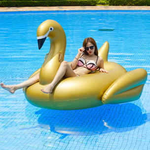 DAM Flotador gigante con forma de cisne. 160x150cm. 160x150x120 Cm. Color: Oro