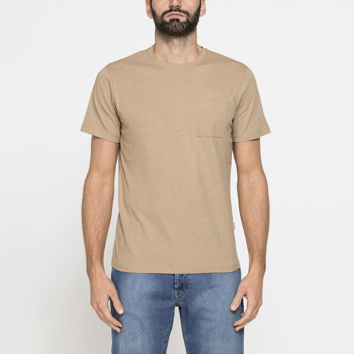 T-SHIRT MANICA CORTA IN COTONE MISTO LINO