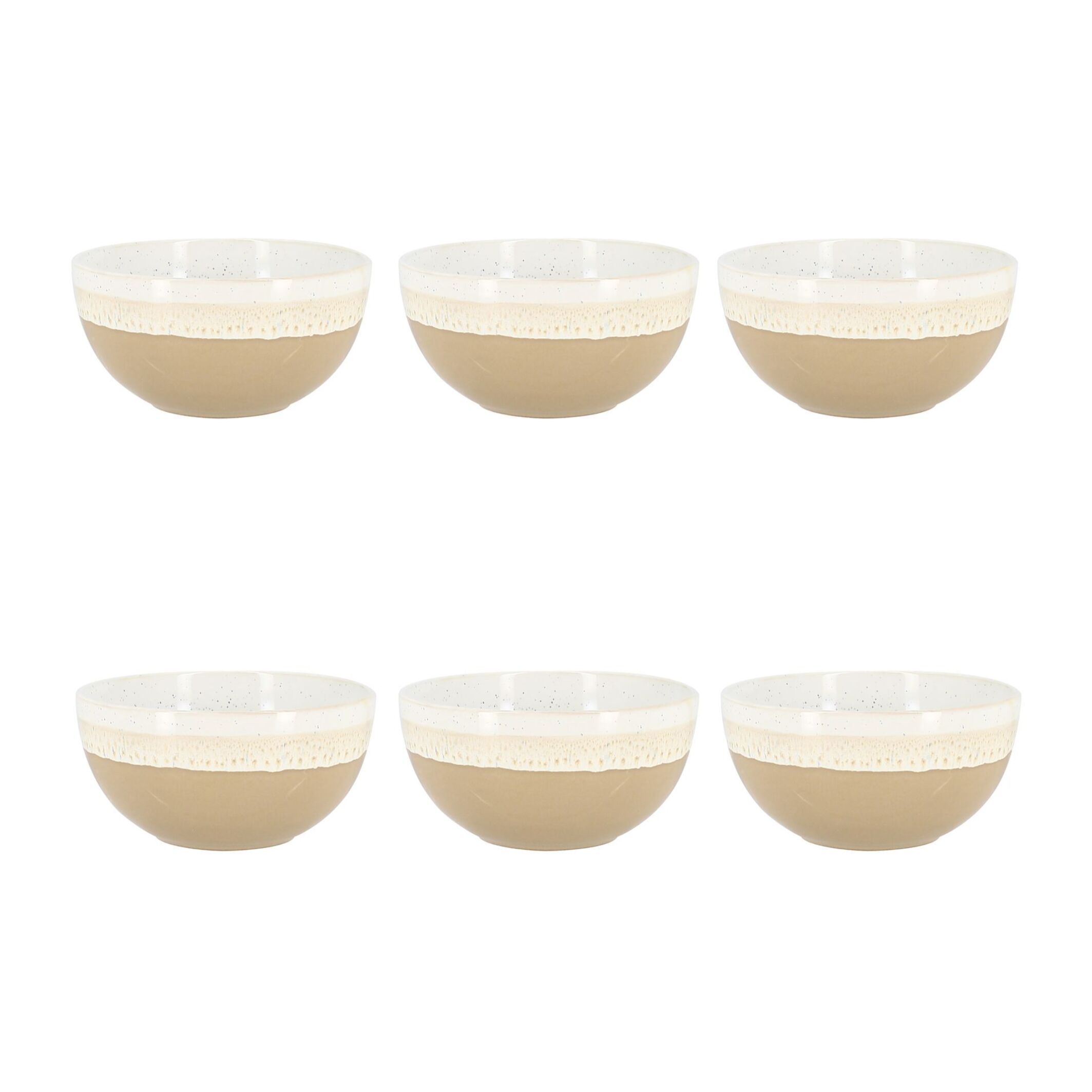 Lot de 6 bols beiges en grès 57cl RIGA