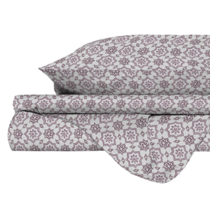 PARURE COPRIPIUMINO ATHENA, 100% Cotone, Made in Italy - DORA ROSA