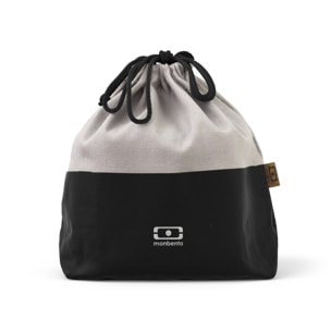 Set repas lunch box 2 étages 1L gris anthracite + accessoires