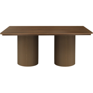 Table à manger ovale en bois "Zénith" - 180 cm - 8 places - Marron
