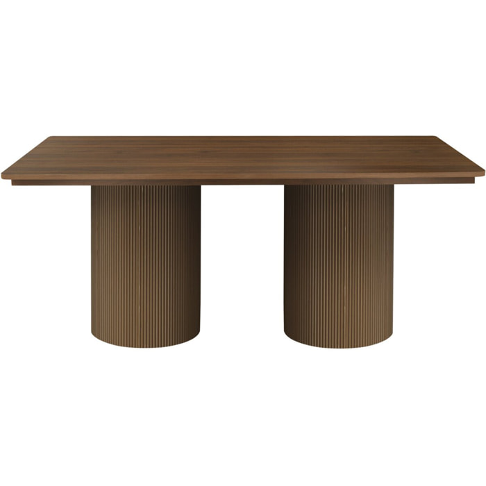 Table à manger ovale en bois "Zénith" - 180 cm - 8 places - Marron