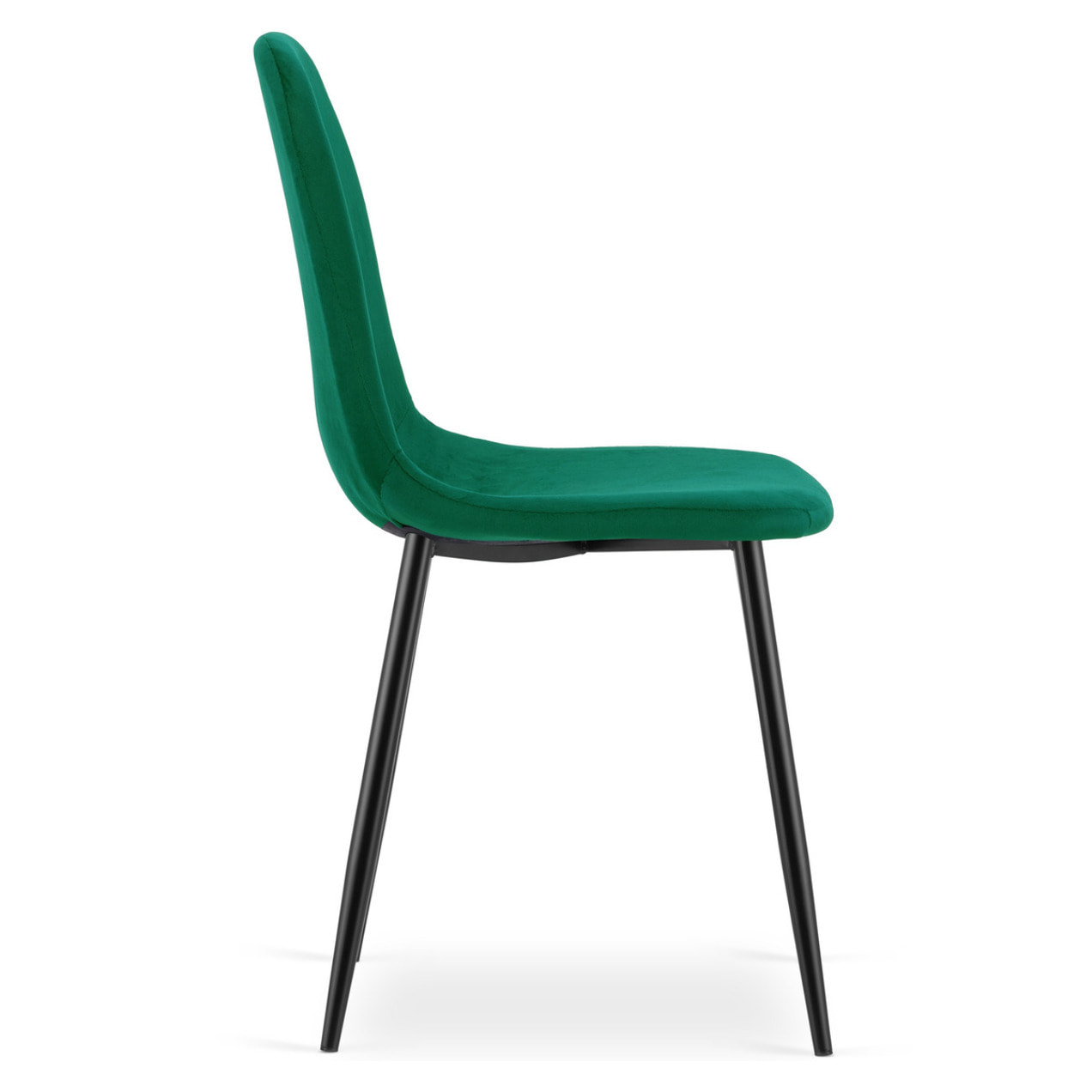 Sedia da pranzo Padva in velluto verde smeraldo