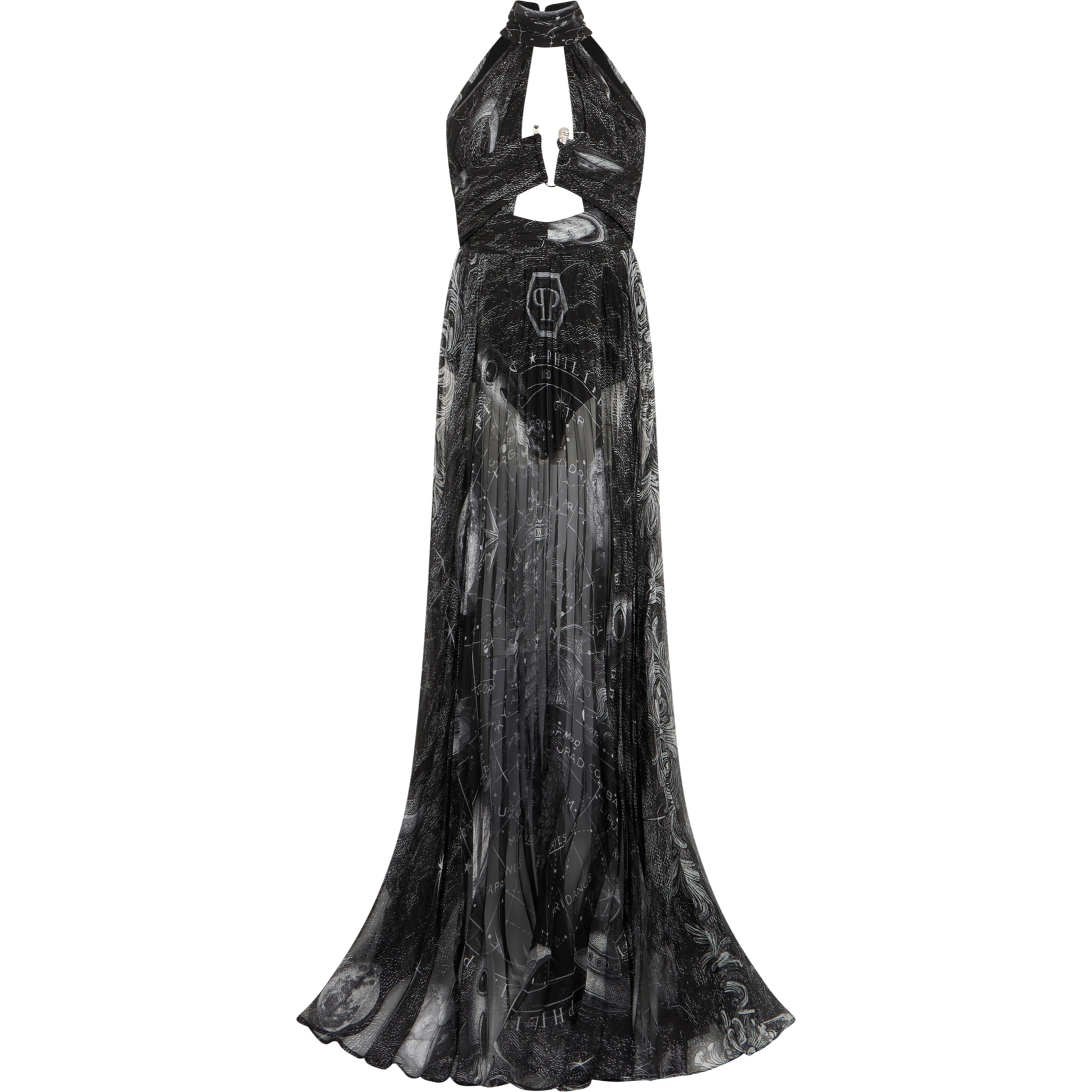 PHILIPP PLEIN Chiffon Long Dress Zodiac