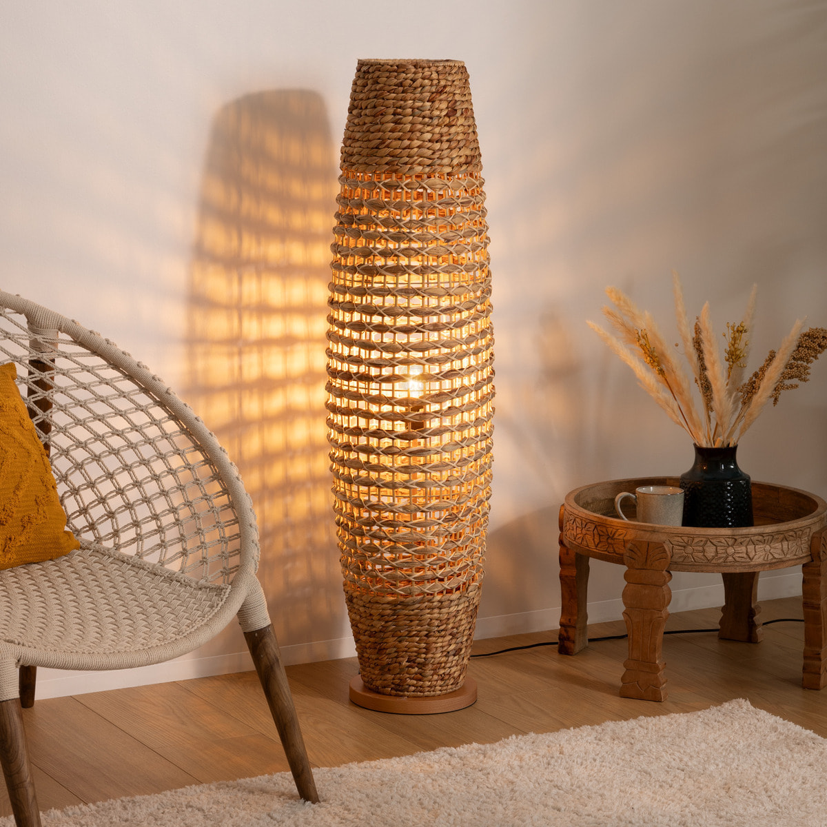 Lampadaire "Sand" hêtre H118cm