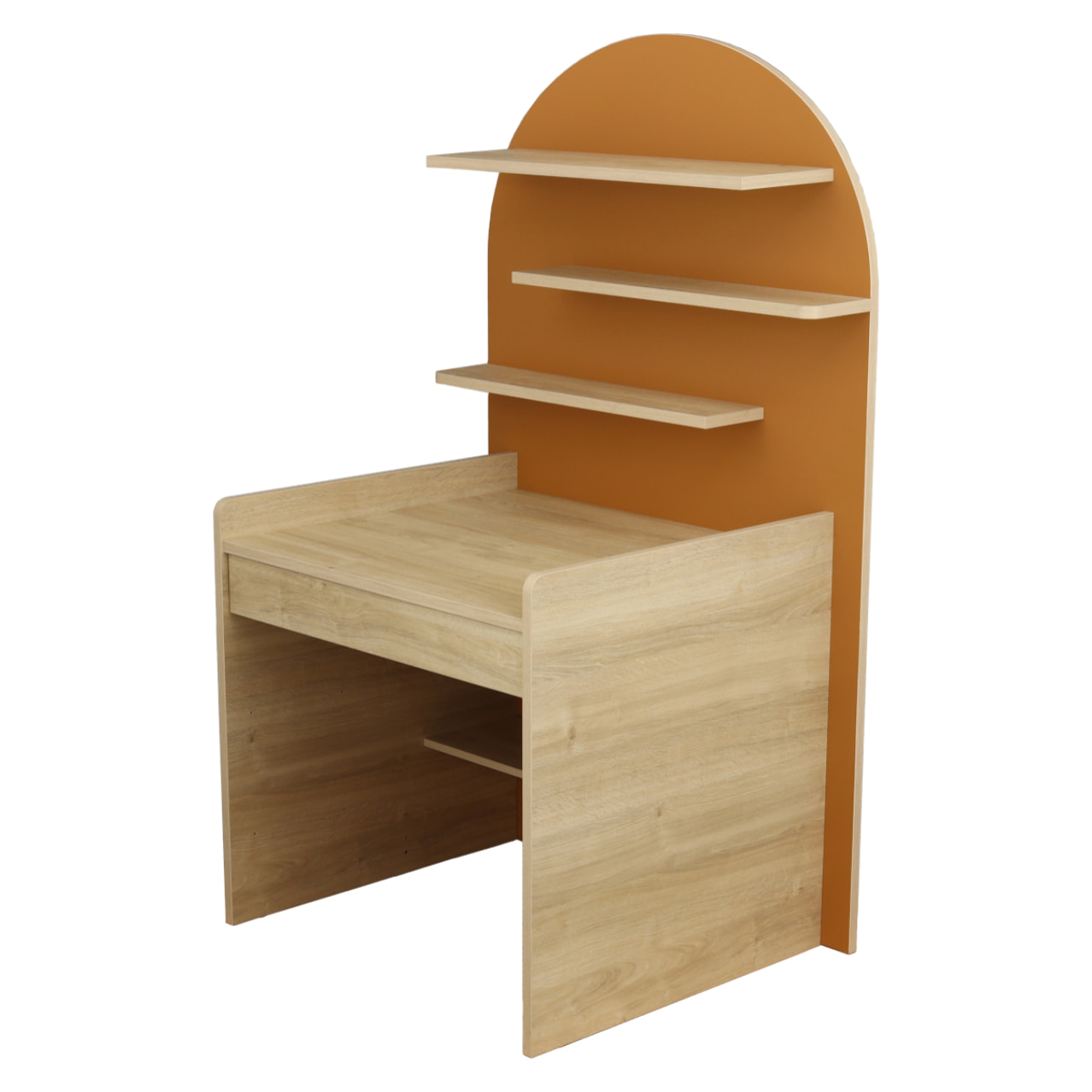 Commode à langer évolutive en bureau - décor bois chêne sépia forme arche