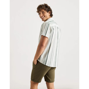 Camisa Manga Corta Rayas Algodón - Linin