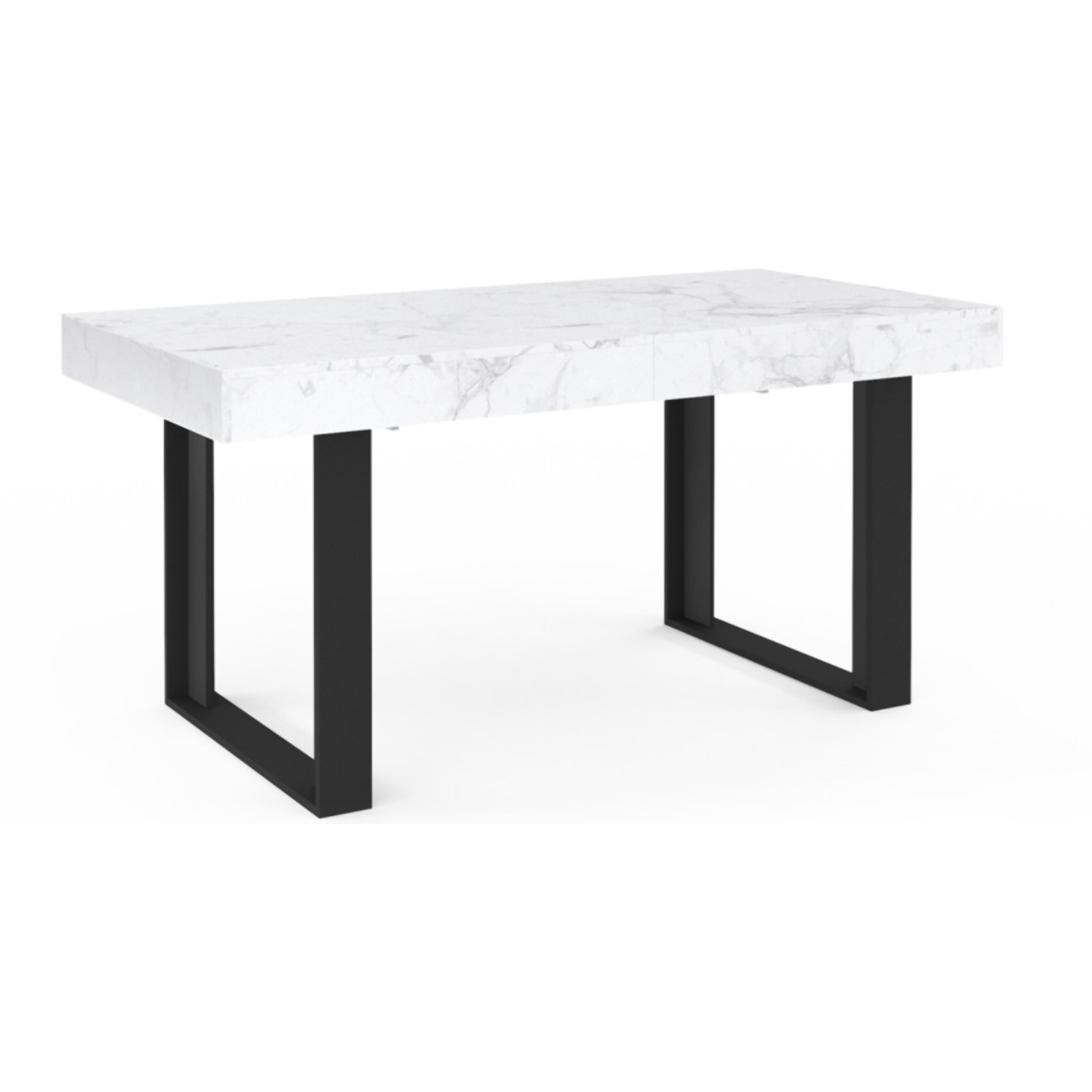 Table repas extensible Brixton - Marbre - Noir