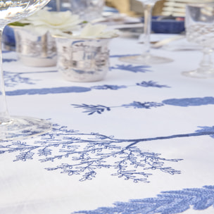 Nappe unie en lin brodé, MIDI , Blanc