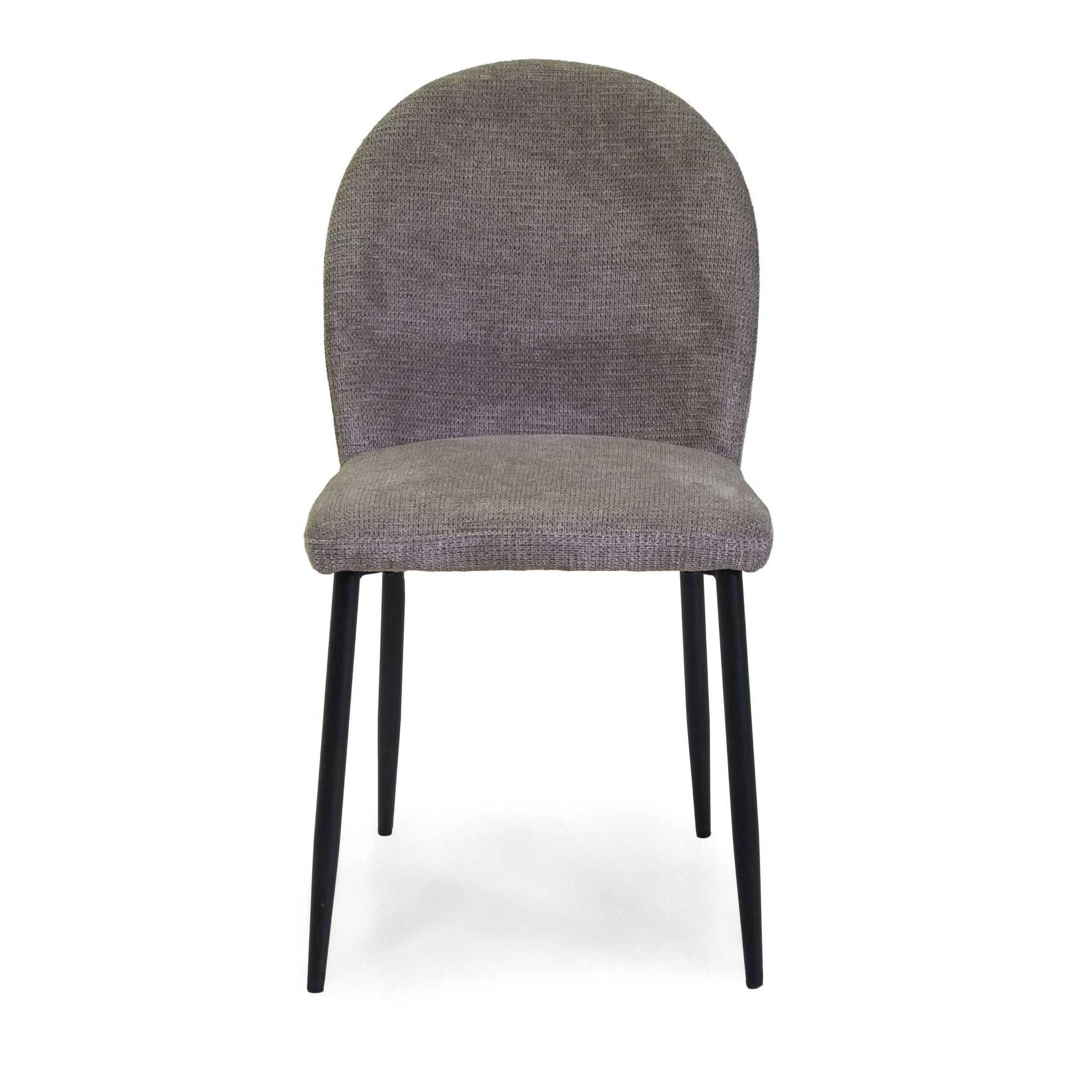 Sedia Mary Vacchetti in tessuto grigio con struttura nera cm44,5x57,5h82,5