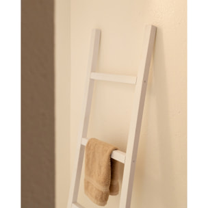 Escalera de madera maciza color blanco de 41x118x4cm Alto: 118 Largo: 41 Ancho: 3.5