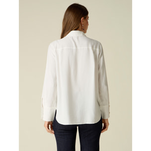 Oltre - Camicia in viscosa con bottoni gioiello - Bianco