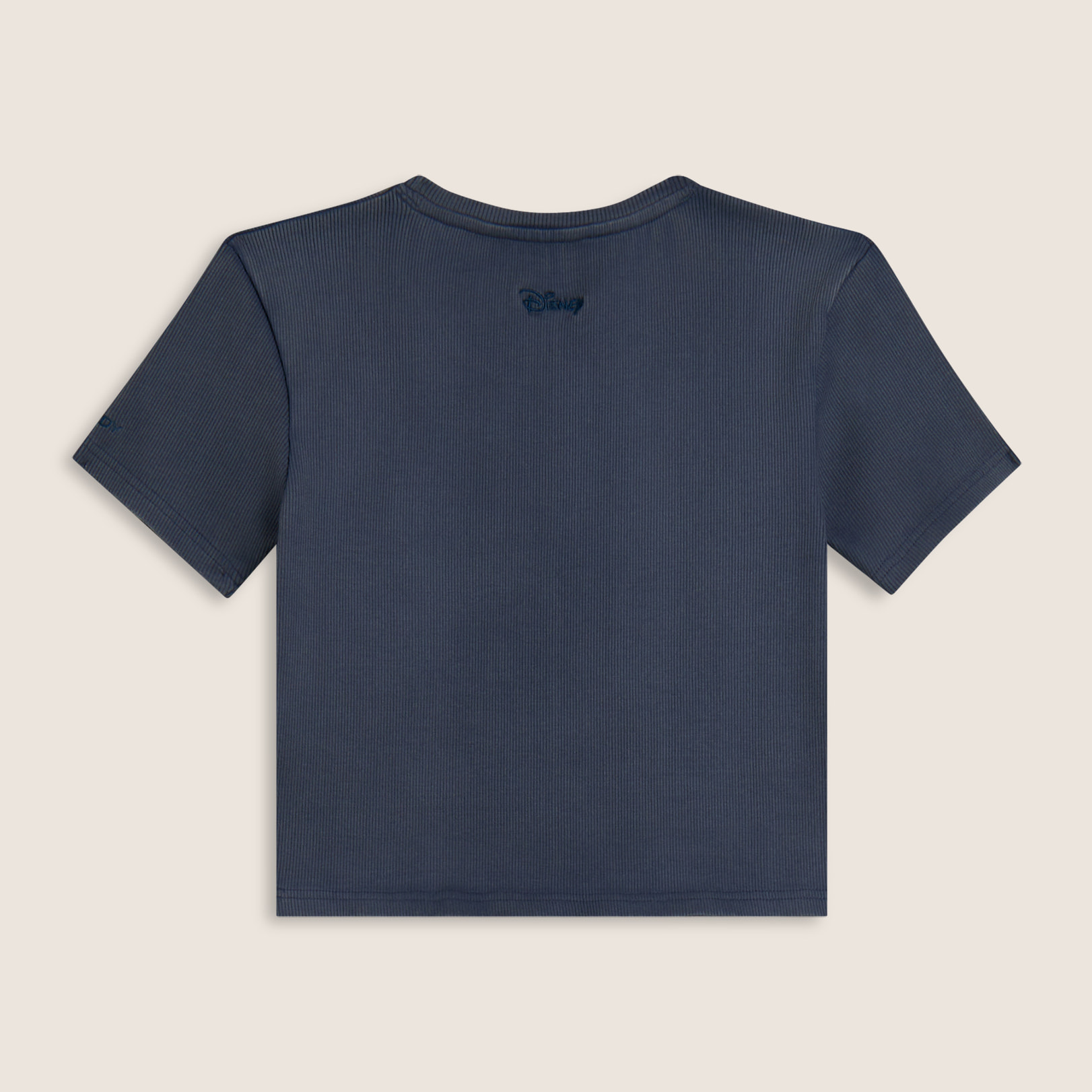 T-shirt cropped da donna in costina con ricami Disney