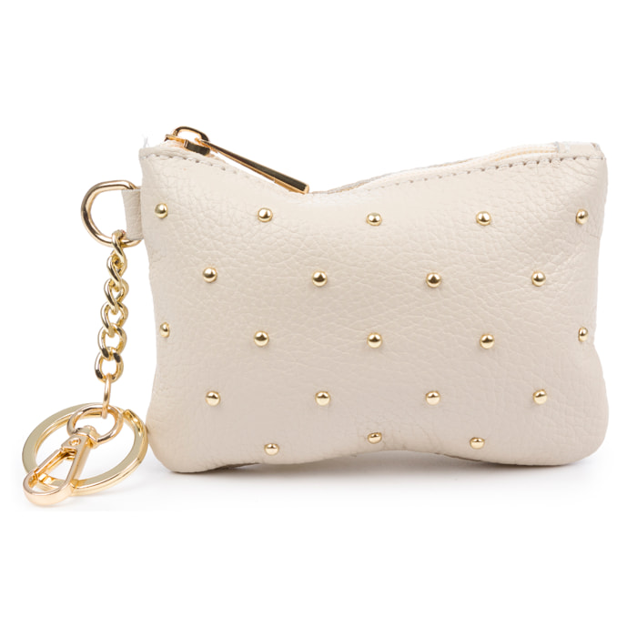 Bellosguardo Monedero Mujer. De piel auténtica acabado Dollaro con detalles metálicos.