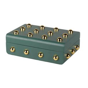 Caja Mdf Zinc Tachuelas Verde 24x16x8 Cm