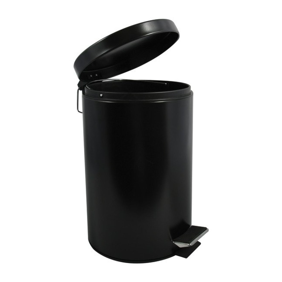 Poubelle à pédale Inox 12L Noir MSV