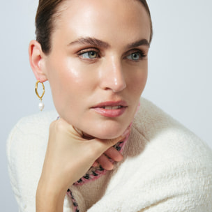 Pendientes Salib acabado oro amarillo 18k