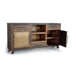 Aparador - madera y bronce viejo - 180x40x90cm