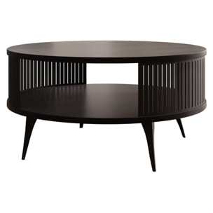 Forini - table basse ronde - noir - 1 niche - 75 cm - Noir