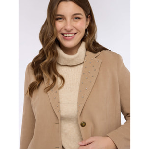 Fiorella Rubino - Blazer in velluto con punti luce - Beige