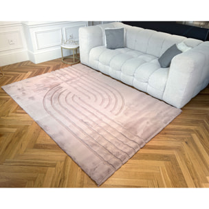 ALASKA - Tapis doux à motif graphique rose