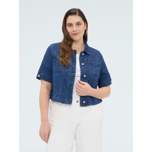 Fiorella Rubino - Giacca maniche corte in denim - Blu