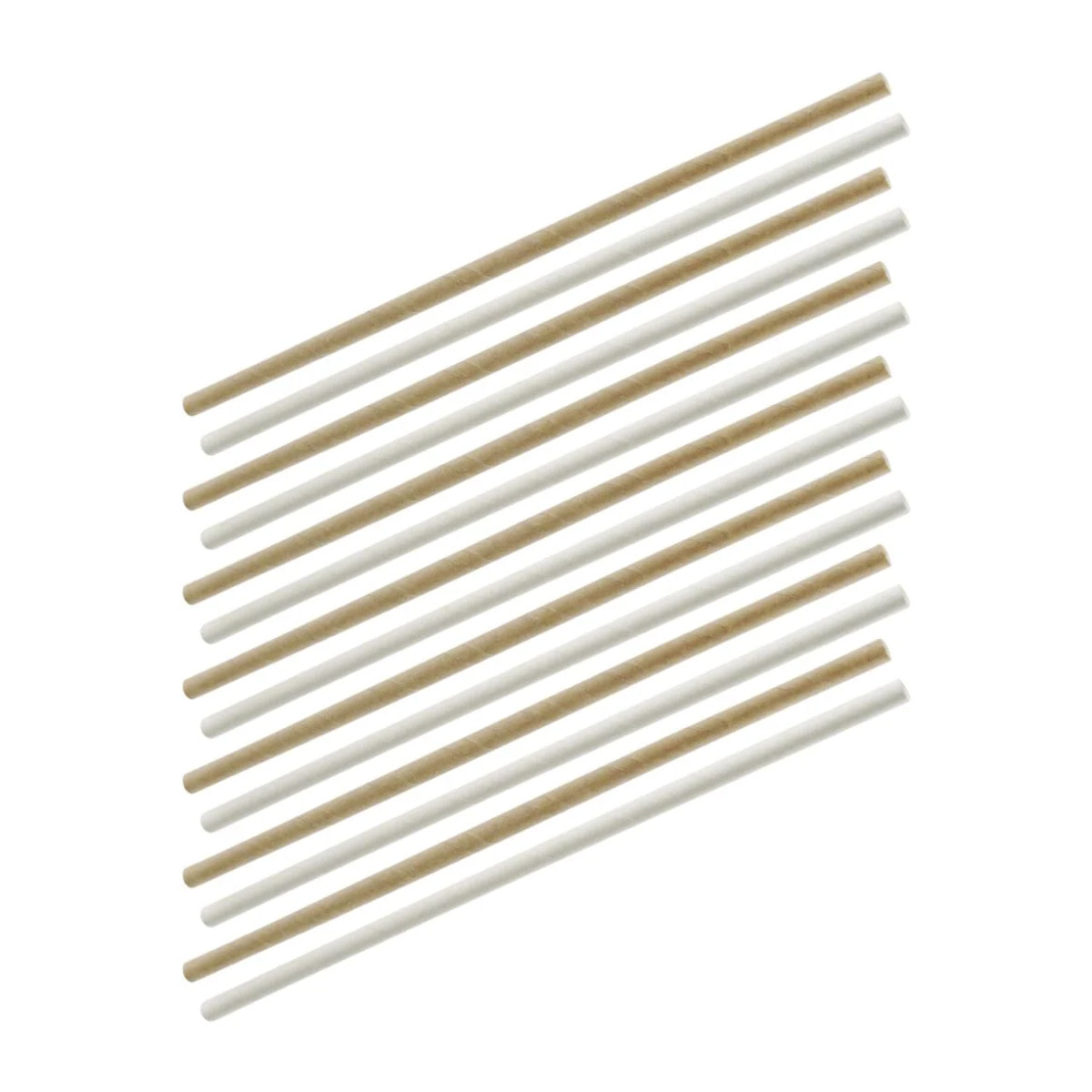 Lot De 2000 Pailles En Papier Jaune Et Blanc Rayées 200 X 6 Mm - Biodégradables