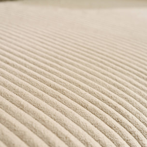 Canapé d'angle convertible réversible 3 places velours côtelé greige avec coffre de rangement - Almo