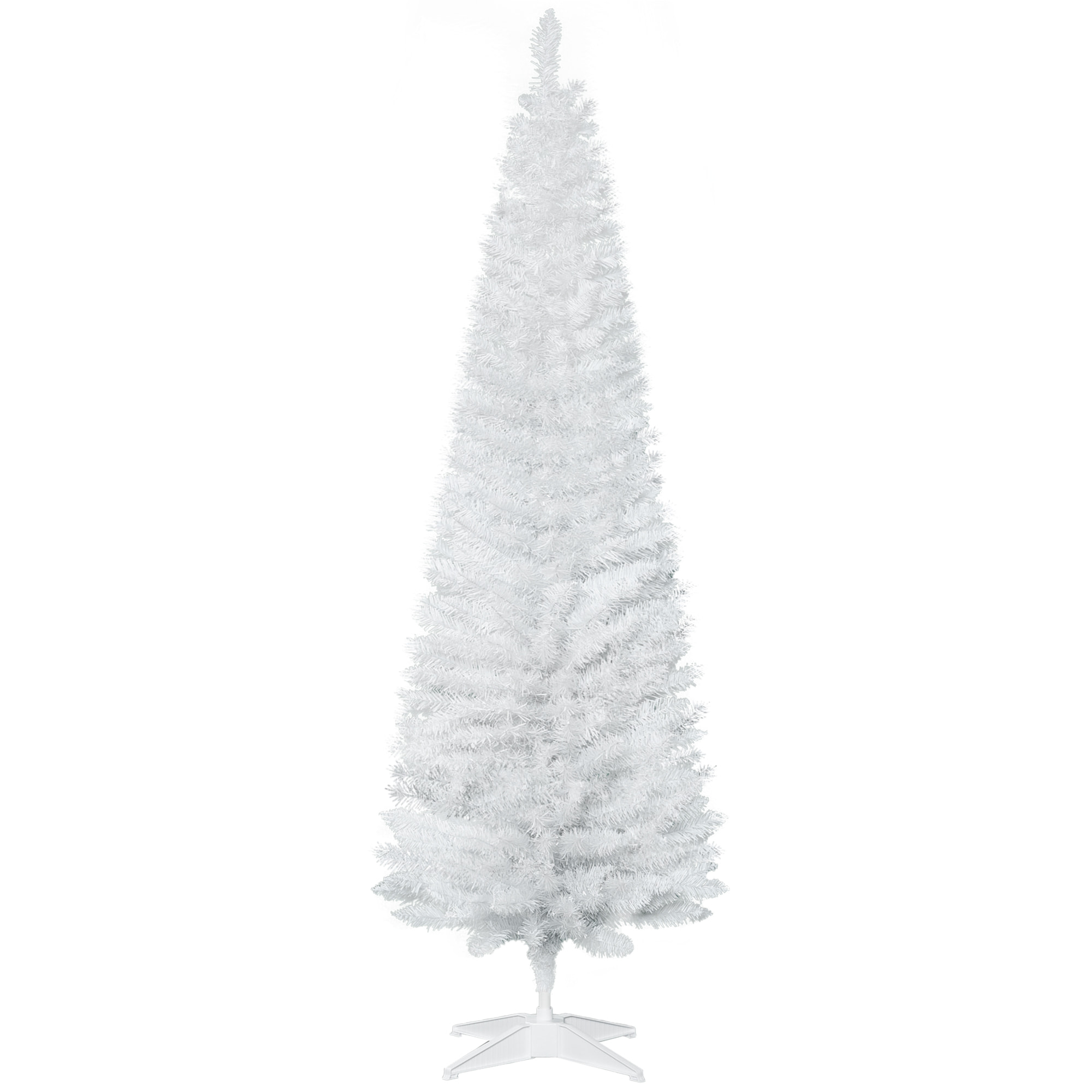 Árbol de Navidad 180 cm Árbol de Navidad Artificial Grande con 390 Puntas de Rama Decoración Navideña para Interiores Fácil de Montar Blanco