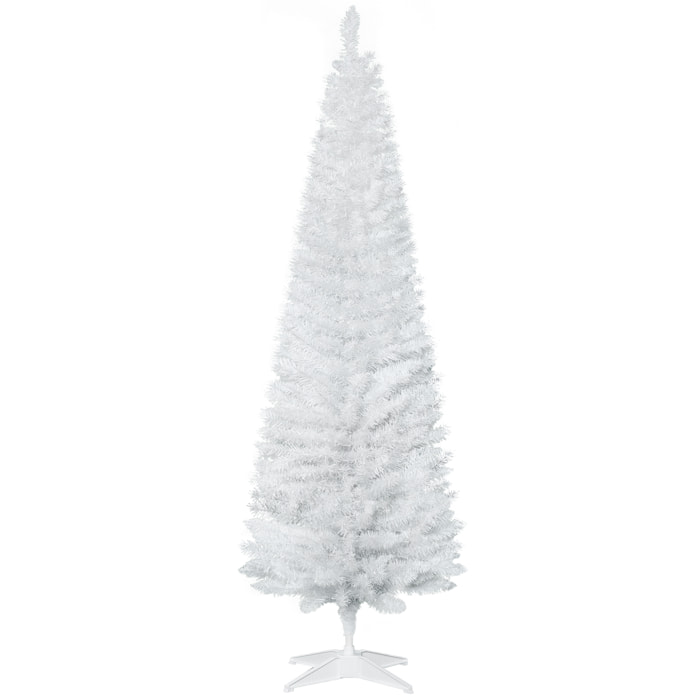 Árbol de Navidad 180 cm Árbol de Navidad Artificial Grande con 390 Puntas de Rama Decoración Navideña para Interiores Fácil de Montar Blanco