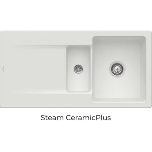 Evier 1 bac 1/2 Siluet 60 R Steam CeramicPlus avec vidage manuel