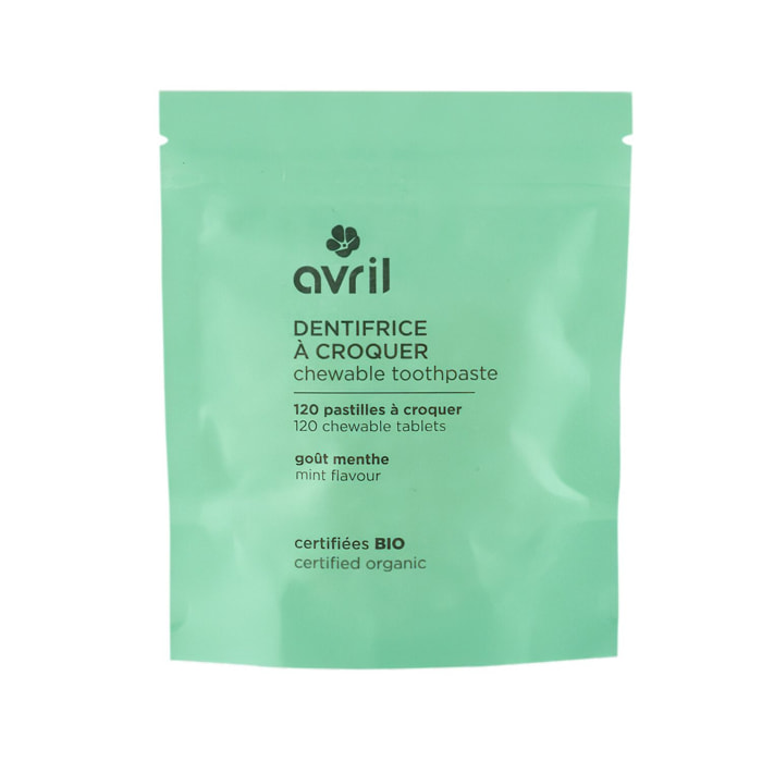 Dentifrice à Croquer Certifié Bio - Recharge de 120 Pastilles de Dentifrice