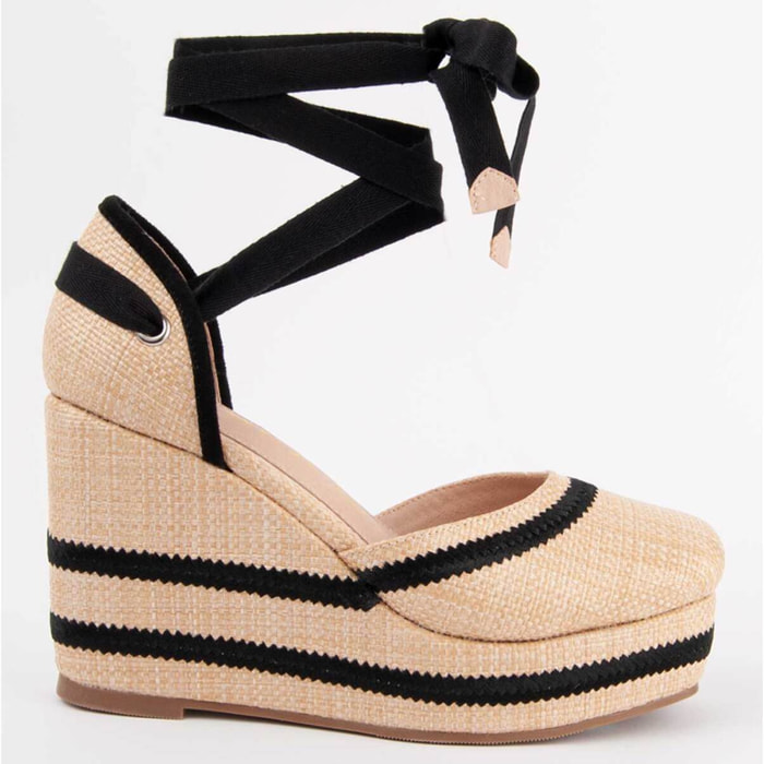Alpargata De Cuña - Beige - Altura: 10 Cm