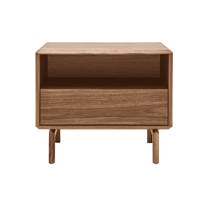 Table de chevet bois foncé noyer L60 cm SUVA