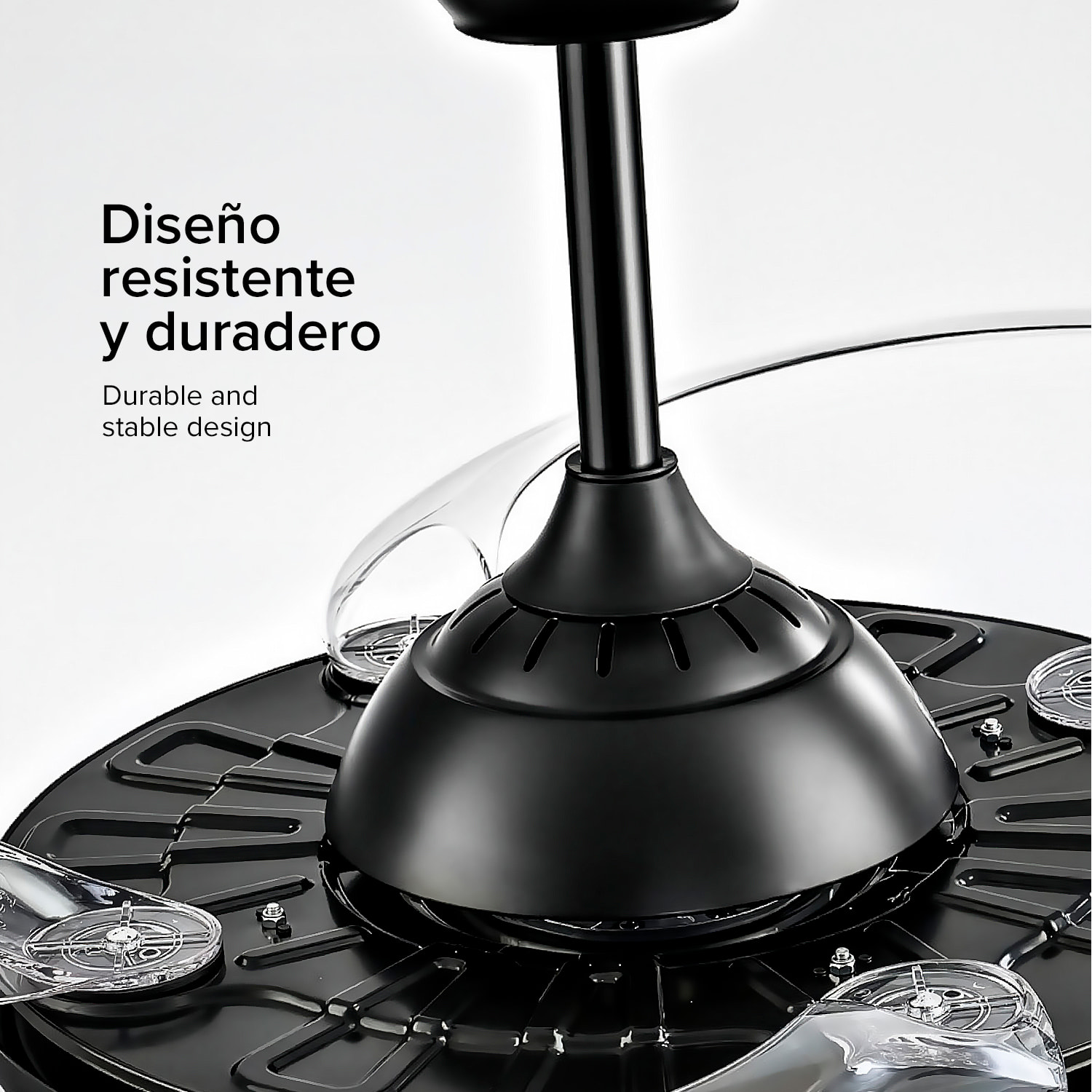 Ventilatore da soffitto L433 da 107 cm, pale retrattili, motore DC da 30 W, luce LED dimmerabile da 60 W, 6 velocità, modalità estate/inverno. Telecomando incluso.