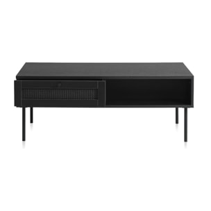 Meuble tv bois et cannage manarola 120x40cm