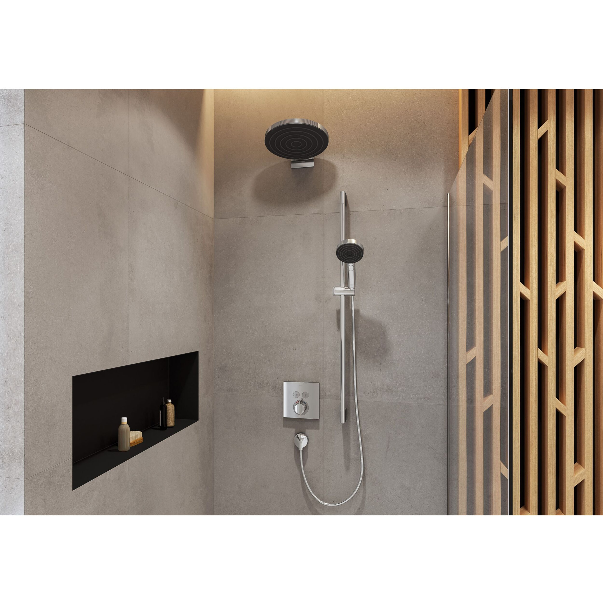 Bras mural pour douche de tête Pulsify, Chromé