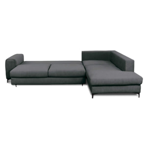 Canapé d'Angle Droit Tissu Fiesole, 3 Places, Couchage Intégré, Coffre de Rangement, Housse Déhoussable