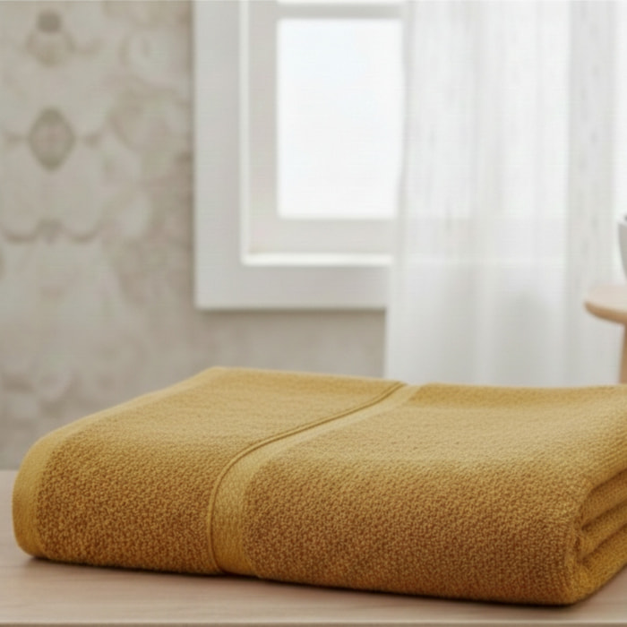 CASA MATTA Telo Bagno in Spugna di Puro Cotone 400 gr/mq_Senape