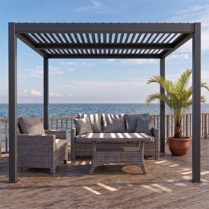 Pergola bioclimatique structure et lames orientables en aluminium 3x3m SOPRON