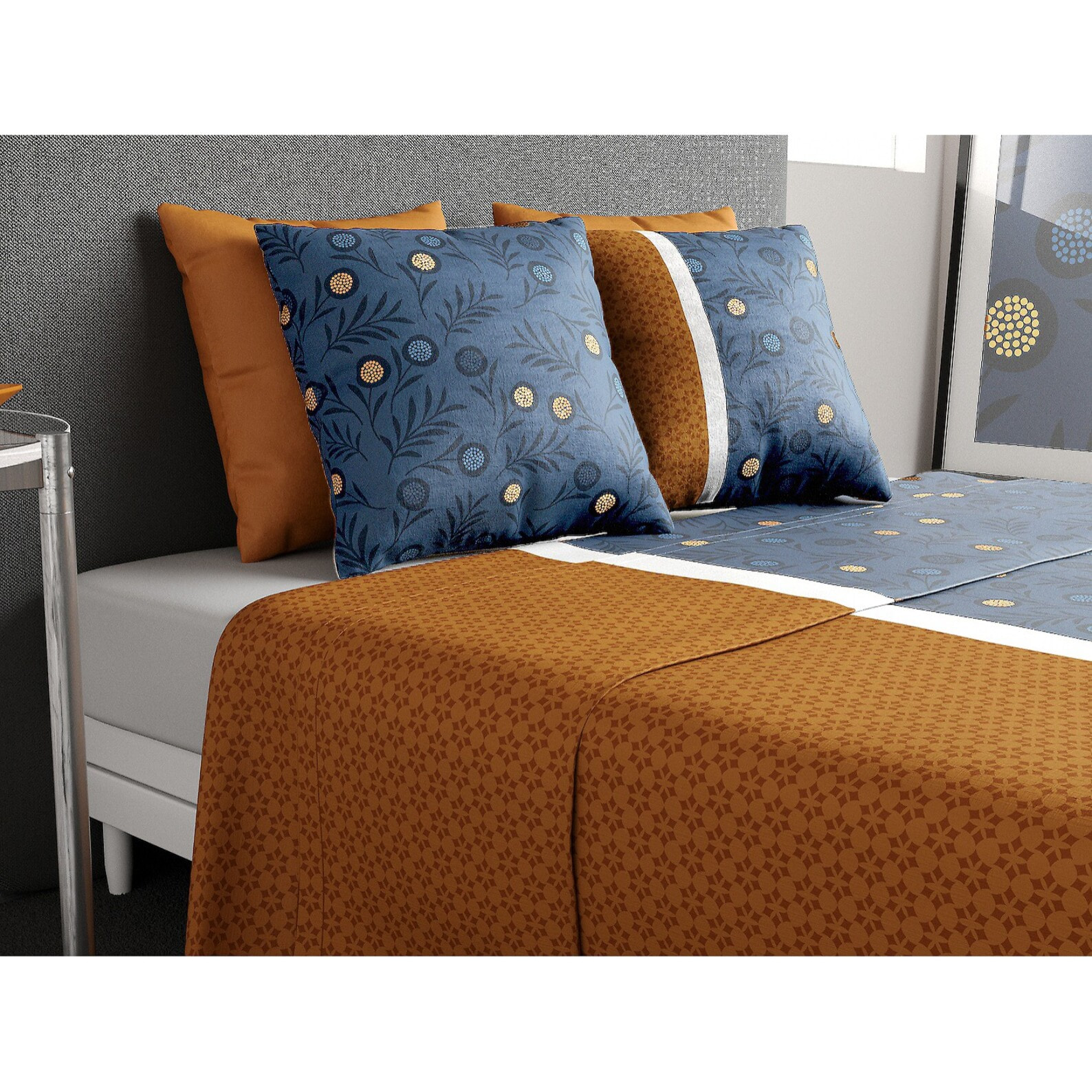 Parure De Drap 3pcs avec Drap housse Bonnet:25cm 100%coton 57fils Bel'or