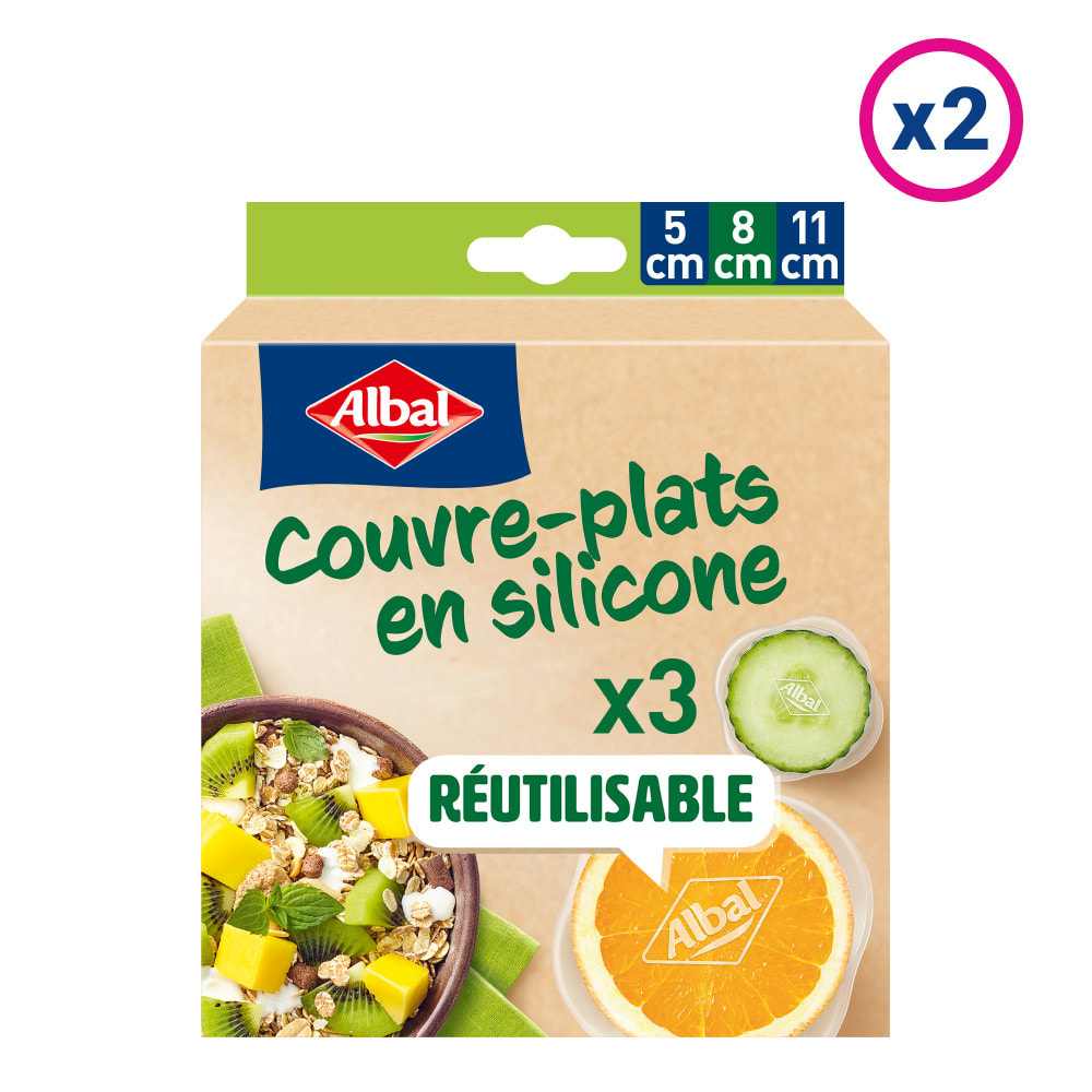 2x3 Couvre-Plats en silicone - Set S (5CM 8CM 11CM) - Albal