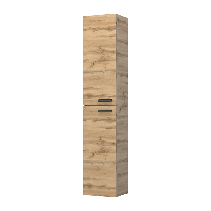 Meuble Colonne de salle de bains en mélaminé décor bois 30x25x150cm - BOX-IN