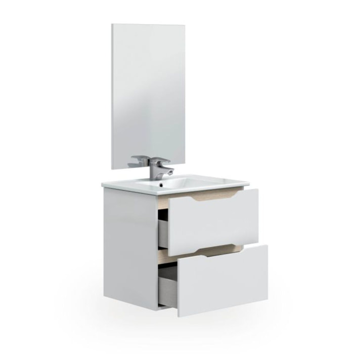 Mueble de baño Nexa con espejo Blanco - Roble