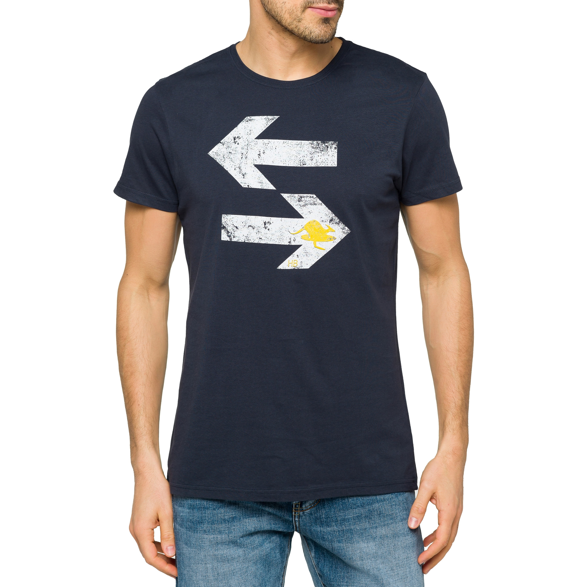 T-shirt in cotone 150 gr Hot Buttered Direction Blu Navy.