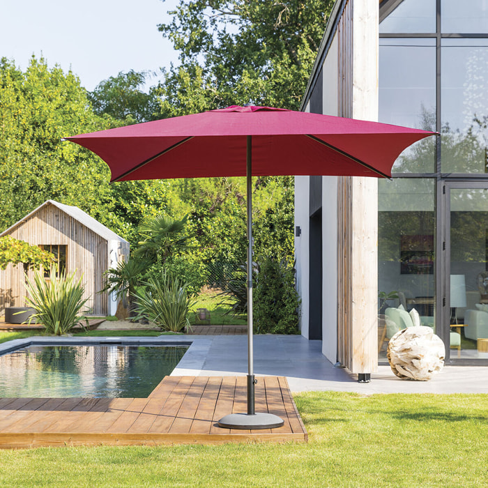 Parasol droit carré Soya Bordeaux